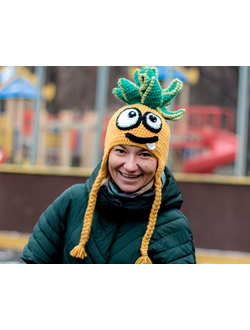 Шапка вязаная Ананас2