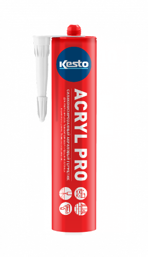 Силиконизированный акриловый герметик Kesto Acryl Pro, 10 (белый), 310 мл