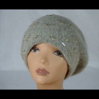 Вязаный итальянский берет Vizio 6766 серый