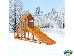 Заливная горка "IgraGrad Snow Fox Start с крышей", скат 4 м