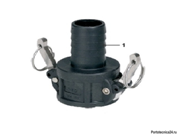 БРС байонет; вх. под ниппель 1"1/2 - вых. ёлочка d 38; серия С