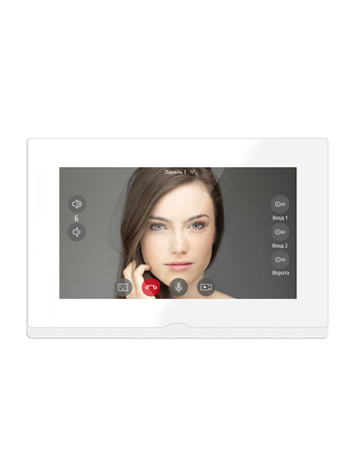 IMPULSE 7 IP WIFI KIT WHITE - комплект из 7" HD сенсорного WIFI монитора и вызывной панели с считывателем RFID-ключей Mifare, встроенный регистратор (фото) (Tuya/Smart Life)