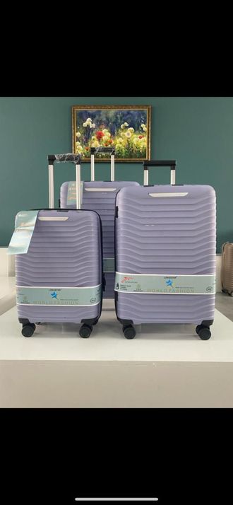 Чемодан большой Longstar L-8802 Полипропелен L светло-сиреневый