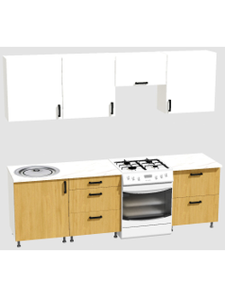 Кухня Эконом 1,8 метра (600х600х600) Цвет: Белый/Дуб Сонома