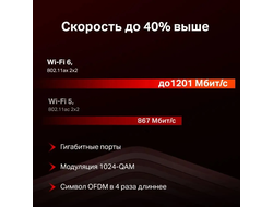 Wi-Fi роутер Mercusys MR60X Черный