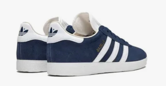 Adidas Gazelle White Blue (Экозамша) сзади