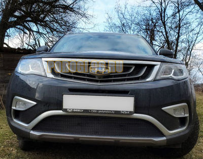 Защита радиатора Geely Atlas 2017- black низ