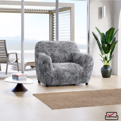 Чехол на кресло Верона Мозаика серый. ЗАЩИТА ДЛЯ МЯГКОЙ МЕБЕЛИ ОТ ЖИВОТНЫХ. ИТАЛИЯ