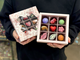 Корпусные конфеты ручной работы из бельгийского шоколада 9 конфет Розовая