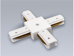 Соединитель X-образный с токопроводом для шинопровода, белый - Eleganz