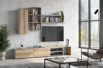 Бруклин гостиная Цемент Светлый/Дуб Делано