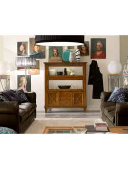 ВИТРИНА  С ДВУМЯ ОТКИДНЫМИ СТВОРКАМИ, ЯЩИКОМ С СИСТЕМОЙ ДОВОДЧИКОВ И СВЕТОДИОДНЫМИ ЛАМПОЧКАМИ (L124*P43*H143) ART.16.67 DESIDERI TOSATO