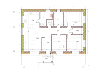 Одноэтажный дом с тремя спальнями 91.69 м² (S78)