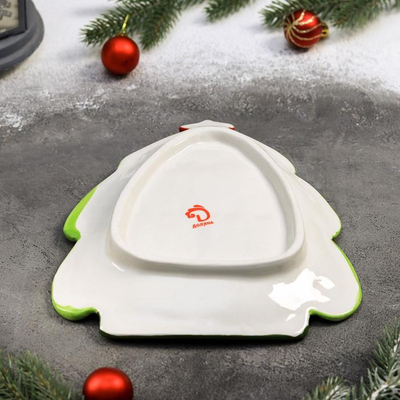 Блюдо Новогоднее «Ёлочка» в подарочной коробке, 22,5×19×3,5 см