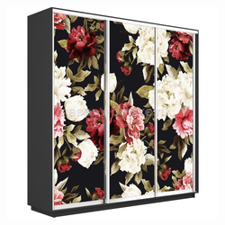 ЕН128 Шкаф-купе Трио-Фото (Пионы) 1800*450*2200