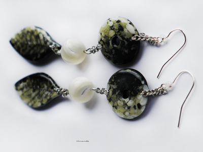 "Русалочья роща", длинные серьги с перламутром в стиле бохо-шик