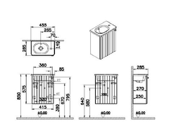 Модуль с круглой раковиной, Vitra Root Groove, 45 см, с дверцей, матовый белый, левосторонний, 69191