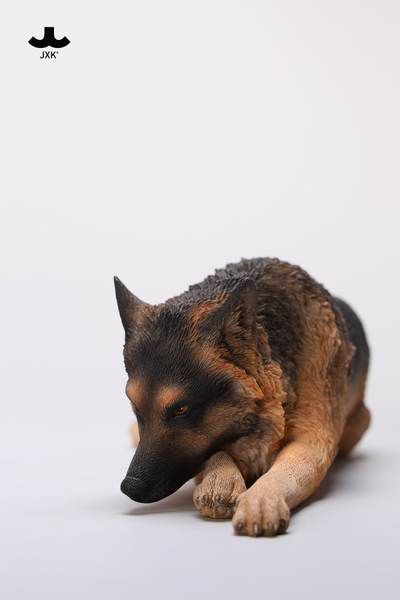 Немецкая овчарка (лежащая) - Коллекционная фигурка 1/6 Lying German Shepherd Figurine (JXK254A) - JXK