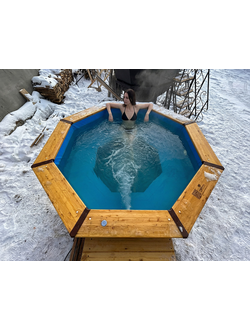 Деревянная купель с подогревом для бани