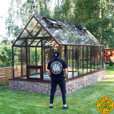 Базовая комплектация теплица из стекла и алюминия ТИТАН размером 6000 х 2500 мм