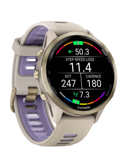 Часы Garmin Forerunner 970 Soft Gold Titanium French Grey / Translucent Indigo