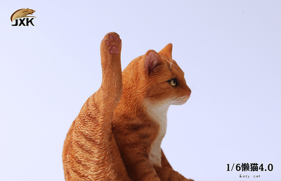 Котик на пуфике (рыжий) - Коллекционная ФИГУРКА 1/6 scale lazy cat 4.0 (JXK056B) - JXK