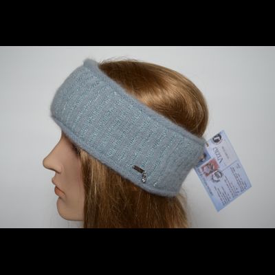 Голубая вязаная повязка женская из мохера и альпака Италия Vizio 6700 F