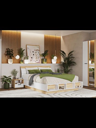 Санса ТБ-01 Тумба прикроватная Сонома/Белый