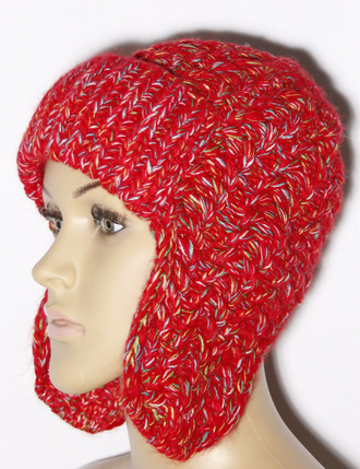 Екатеринбург. Ушанка женская "Три косы меланж" 11595  чёрная, бордо, св.серая, малина, жёлтая, розовая, синяя, красная, бирюзовая, джинс