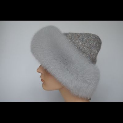 Vizio головной убор Италия с меховой отделкой 1024 CCP V серый