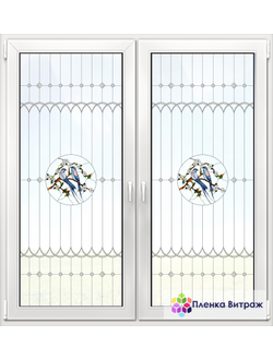 Витражная пленка, витражная пленка самоклеющаяся под заказ,пленочный витраж с цветочным рисунком