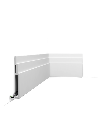 Плинтус ORAC Decor SX181, дюрополимерный, влагостойкий, ударопрочный, под покраску, длина 2 метра