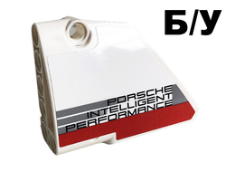 ! Б/У - Technic, Panel Fairing #13 Large Short Smooth, Side A with Porsche Intelligent Performance Logo and Red Stripe Pattern Sticker - Set 42096, White (64394pb022) - Б/У