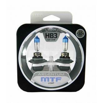 Галогенные лампы MTF-Light Argentum +50% HB3 HA3911 3500K (2 шт.)