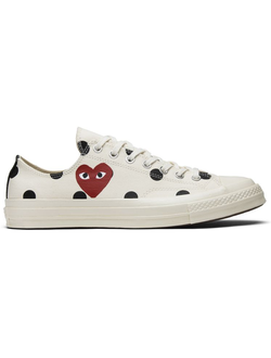 Кеды Converse Play Comme Des Garcons белые низкие в горошек