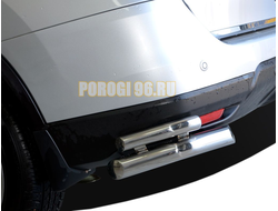 Защита заднего бампера "уголки" двойная d60/42 для Nissan X-trail T32 (2015-)