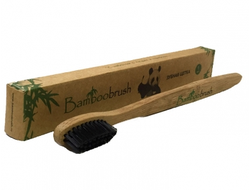 Зубная щетка Bamboobrush из бамбука, щетина с угольным напылением (средняя жесткость) бамбубраш