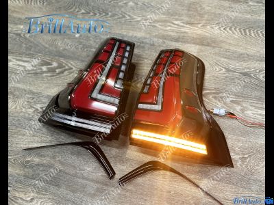 Стопы Toyota Land Cruiser Prado 150 2009-2024 с анимацией красно-черные