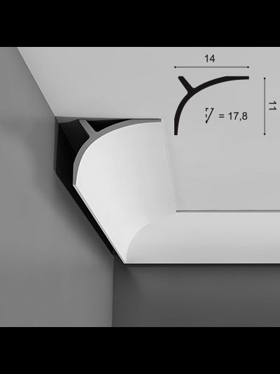 Потолочный карниз с гладким профилем из полиуретана Orac Decor Коллекция Luxxus C991