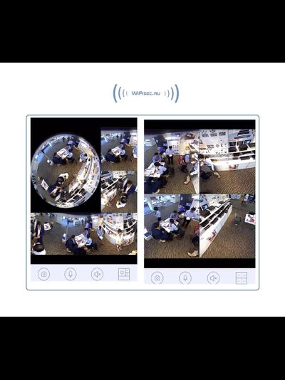 Cobel_SS. Потолочная - настенная WiFi видеокамера панорамная с DVR (fish_YooSee_W),  HD 960P