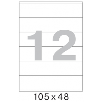 Этикетки А4 самоклеящиеся ProMEGA Label Basic, белые, 105x48мм, 12шт/л, 100л, 1212987
