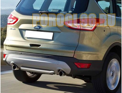 Защита заднего бампера d57 короткая на Ford Kuga ( Форд Куга)
