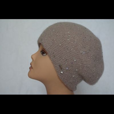 Женский берет розовый с пайетками Vizio Италия 6454 фото