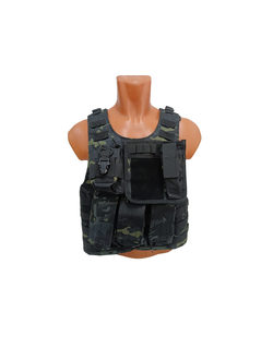 Жилет разгрузочный тактический цвет: мультикам черный