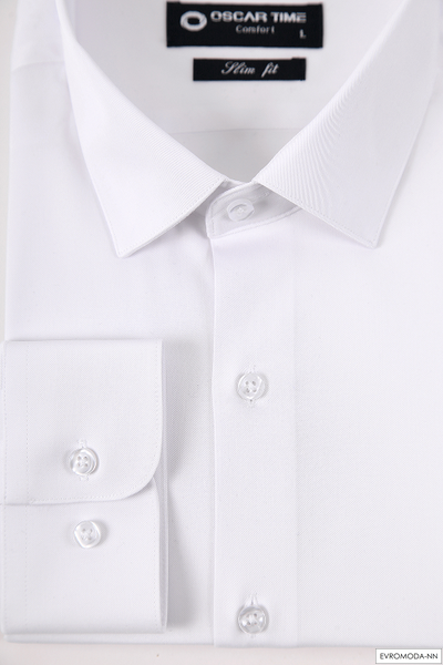 Рубашка мужская белая Оскар-time Slim 701-1S