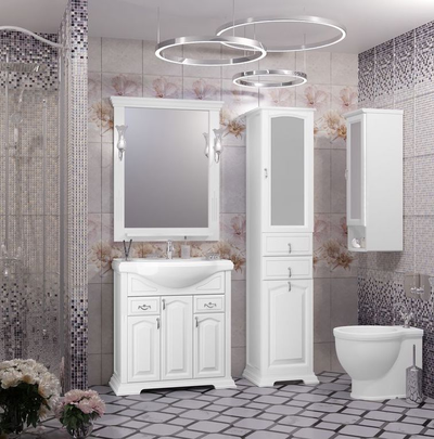 Пенал Opadiris Риспекто 40 с бельевой корзиной белый матовый, правый