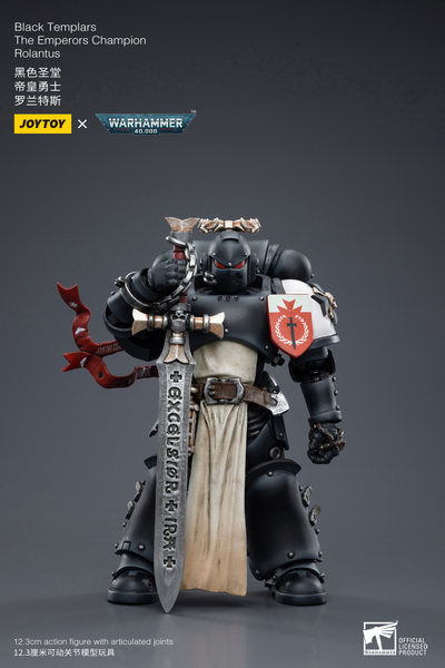 Чемпион Черных Храмовников (Warhammer 40k) - КОЛЛЕКЦИОННАЯ ФИГУРКА 1/18 Black Templars The Emperors Champion Rolantus (JT7585) - JOYTOY