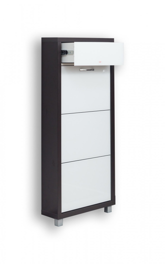 Обувница Айрон-3 Плюс (фасад стекло Белое)