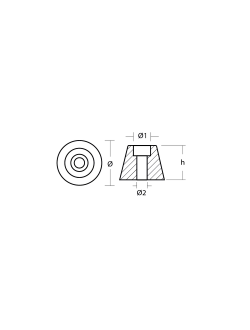 Цинковый анод Tecnoseal 01050 Ø26x20мм конический для гребных винтов ПУ Sidepower SP30-40