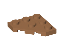 Wedge, Plate 3 x 3 Cut Corner, Medium Nougat (2450 / 6213276)